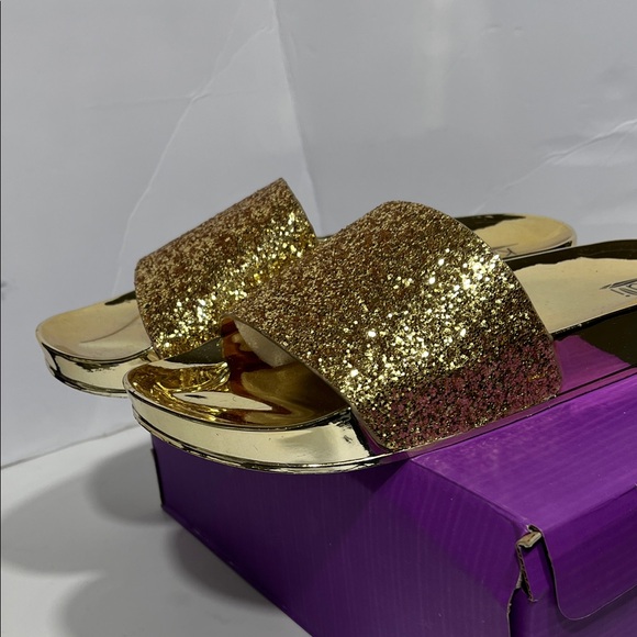 Kali Gold Glitter Sandals - Picture 1 of 11